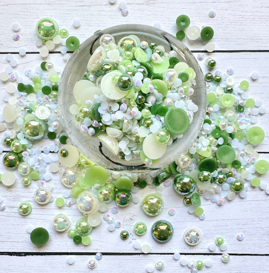 Shamrock (Pearl and Rhinestone Mix)