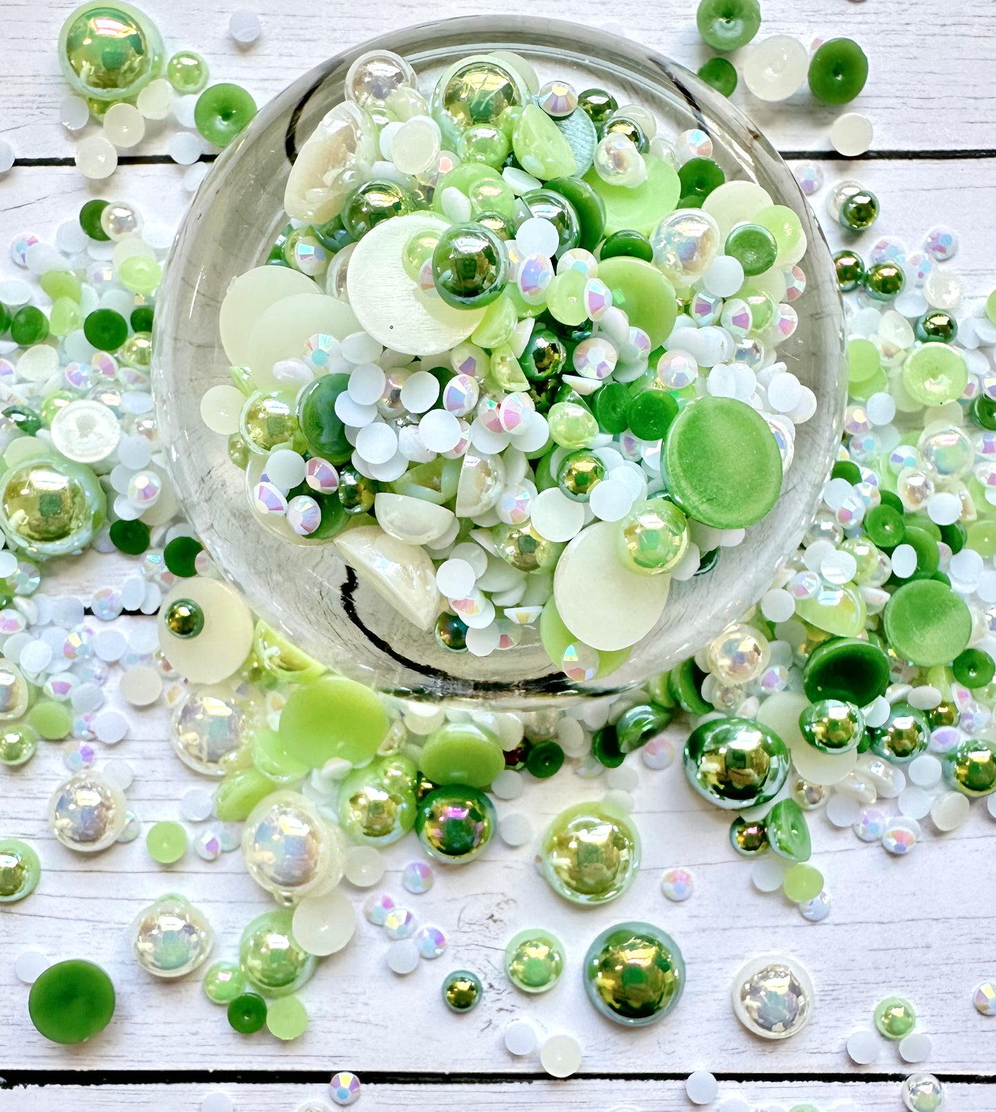 Shamrock (Pearl and Rhinestone Mix)