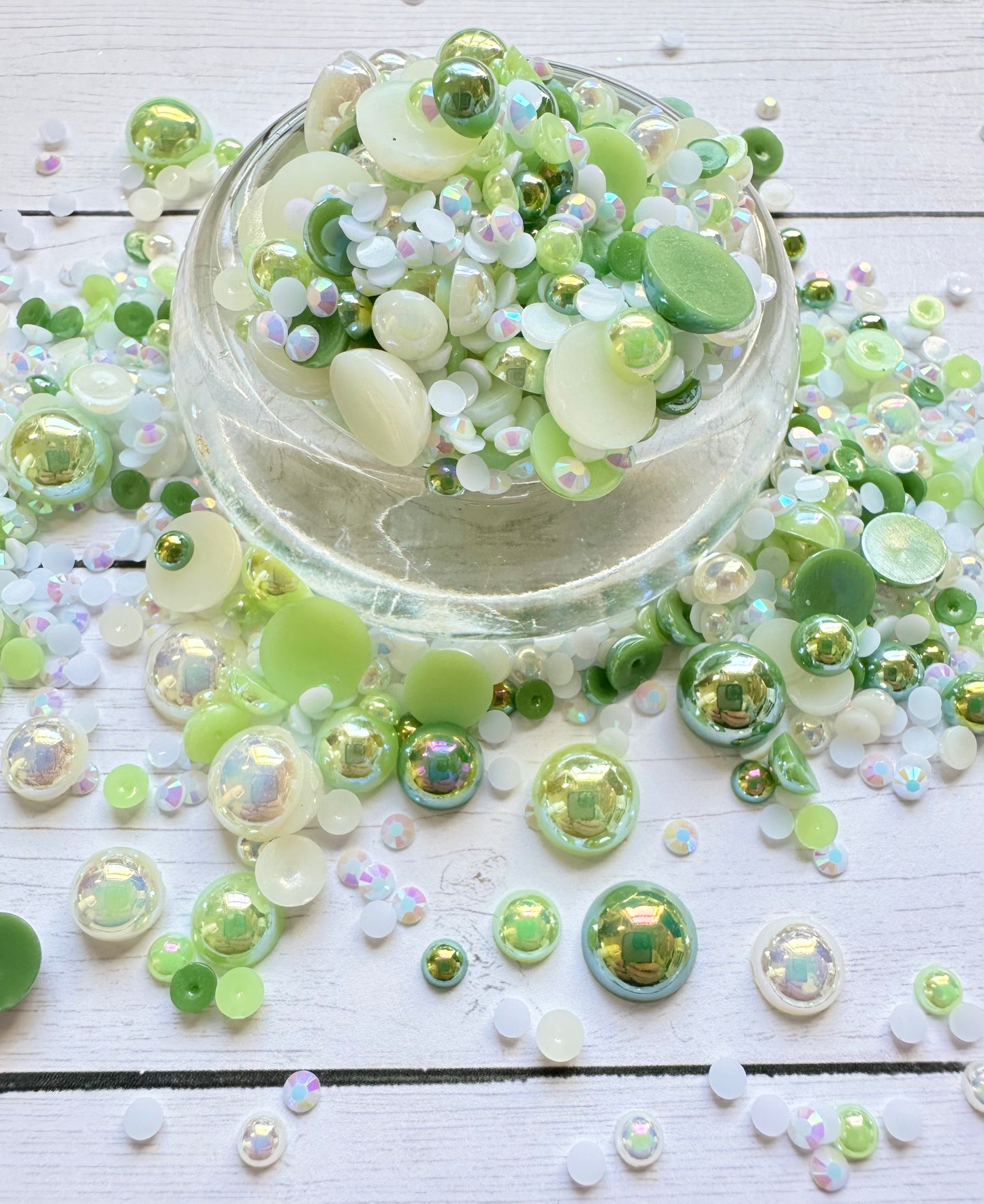 Shamrock (Pearl and Rhinestone Mix)