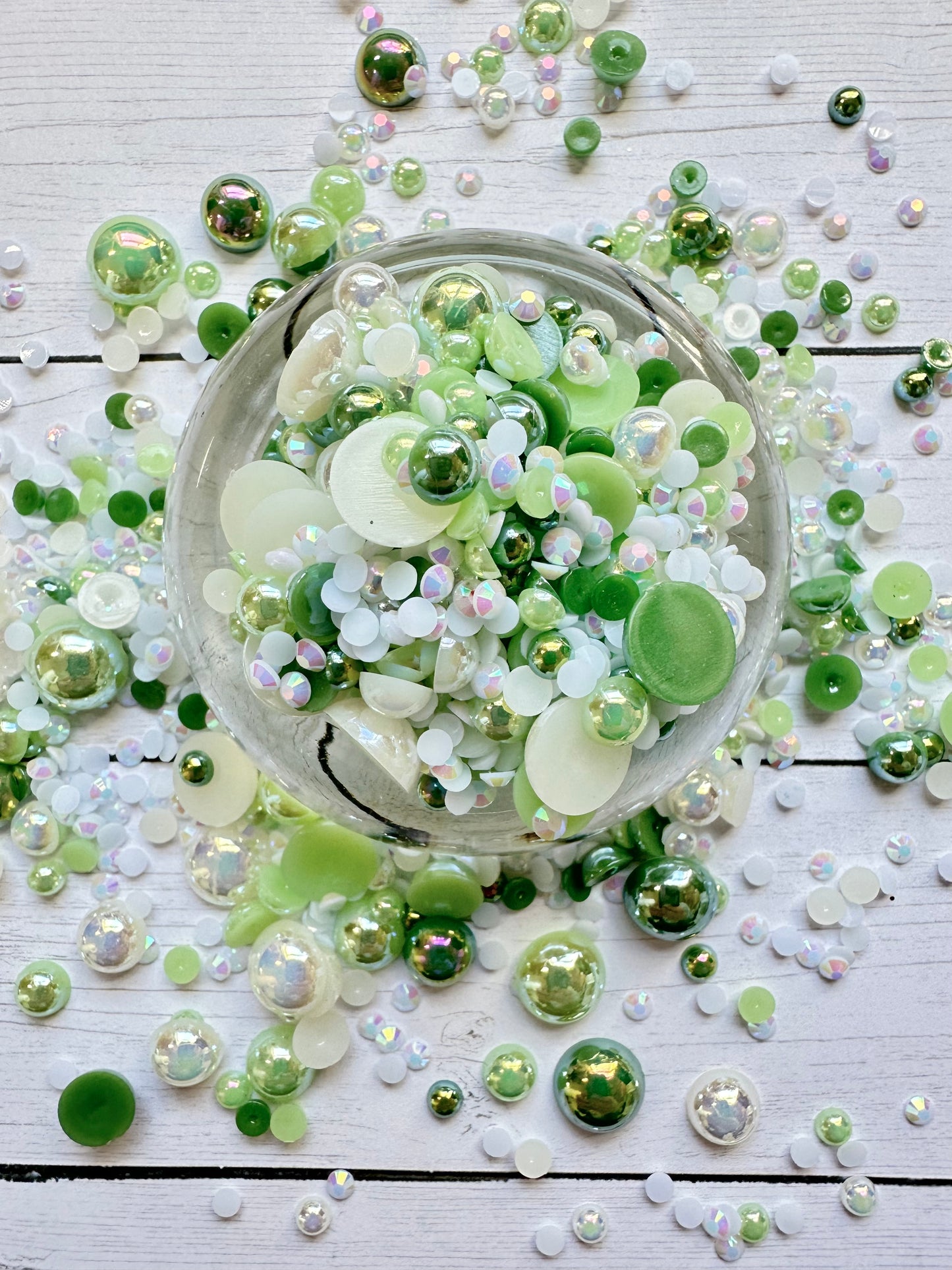 Shamrock (Pearl and Rhinestone Mix)