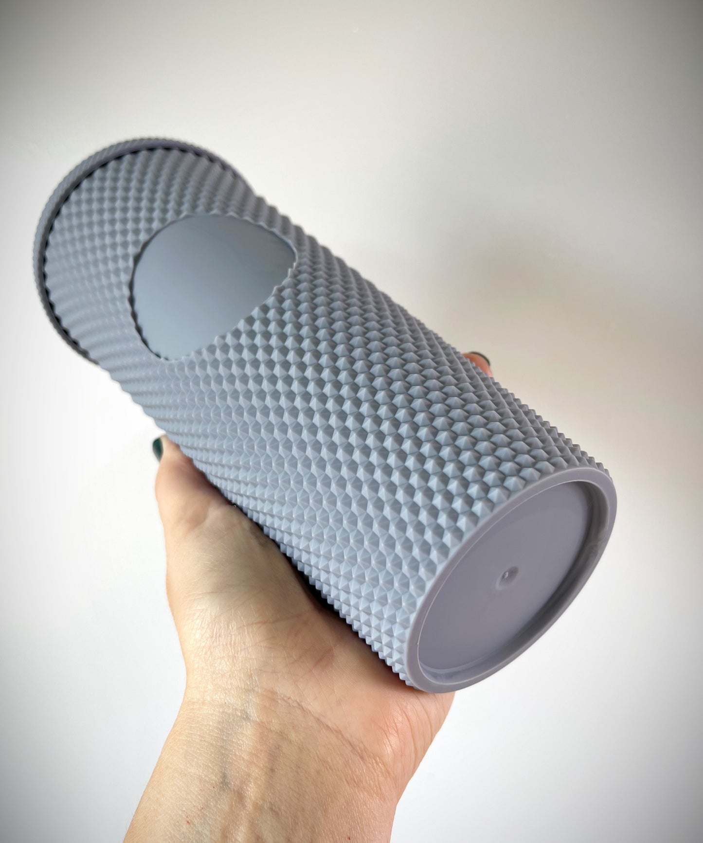 Studded Matte Grey Acrylic Tumbler 24 oz