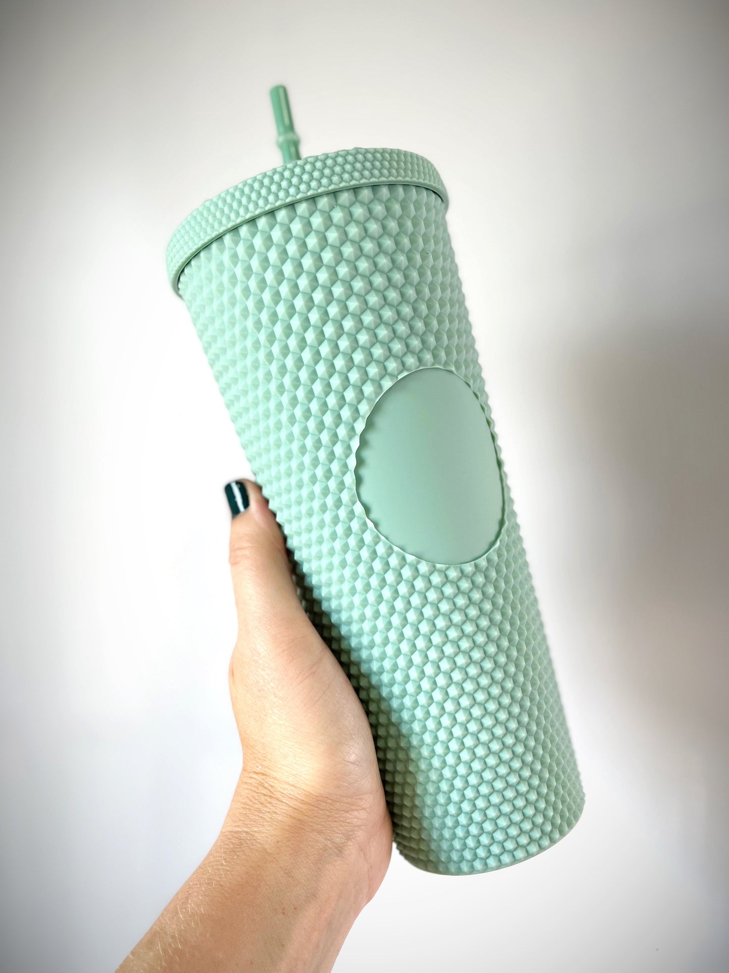 Studded Mint Acrylic Tumbler 24 oz