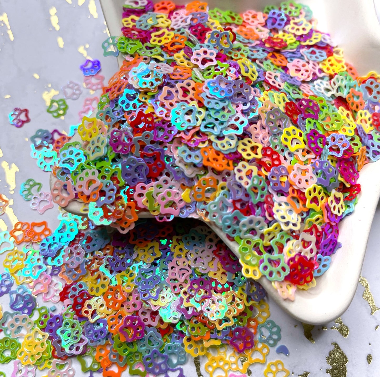 Paw Print Glitter Sequin