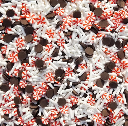 Chocolate and Peppermint Candy Sprinkles Polymer Clay