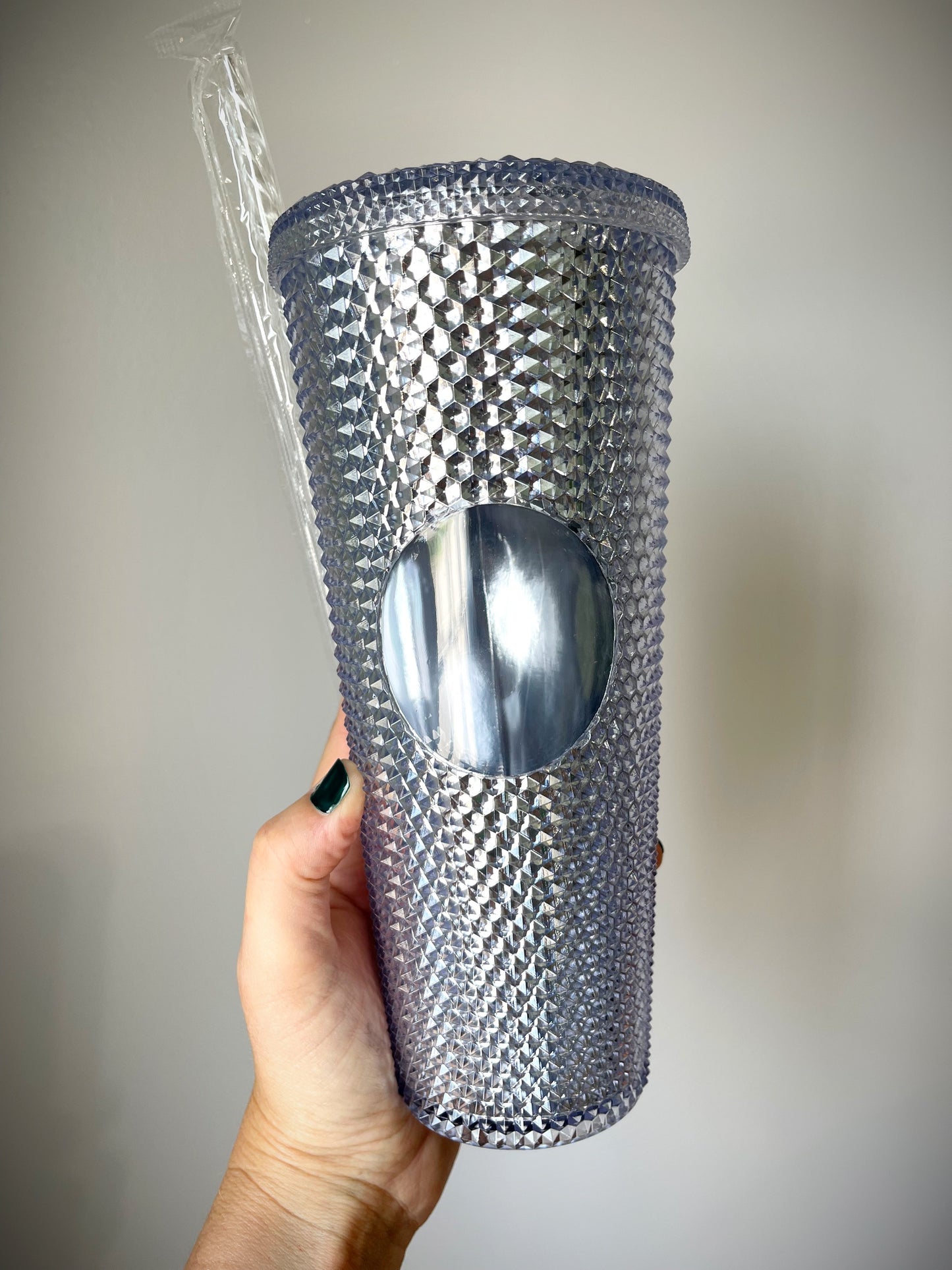 Studded Smokey Clear Acrylic Tumbler 24 oz