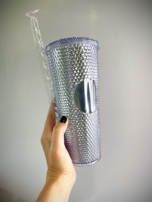 Studded Smokey Clear Acrylic Tumbler 24 oz