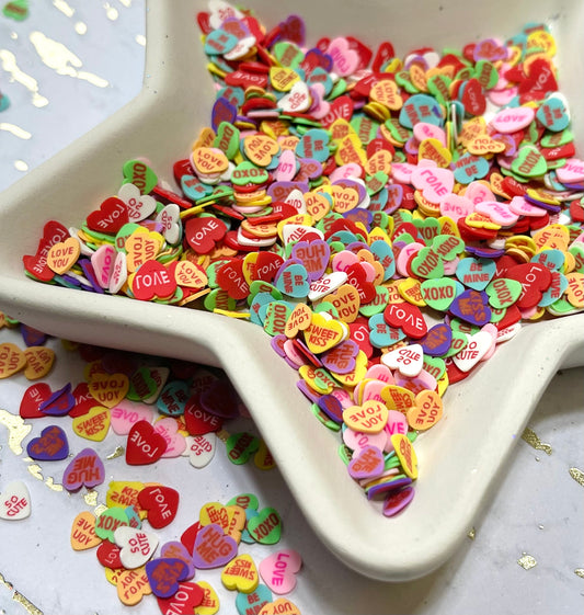Valentines Conversation Candy Hearts / Polymer Clay pieces