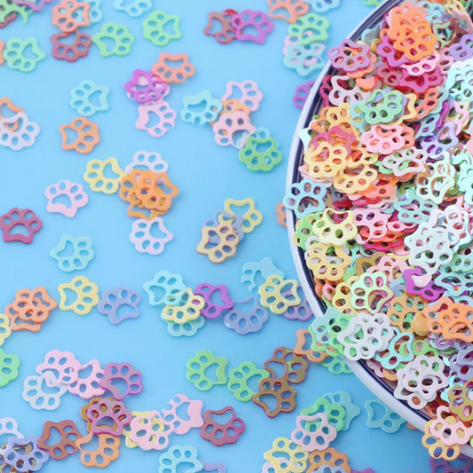 Paw Print Glitter Sequin