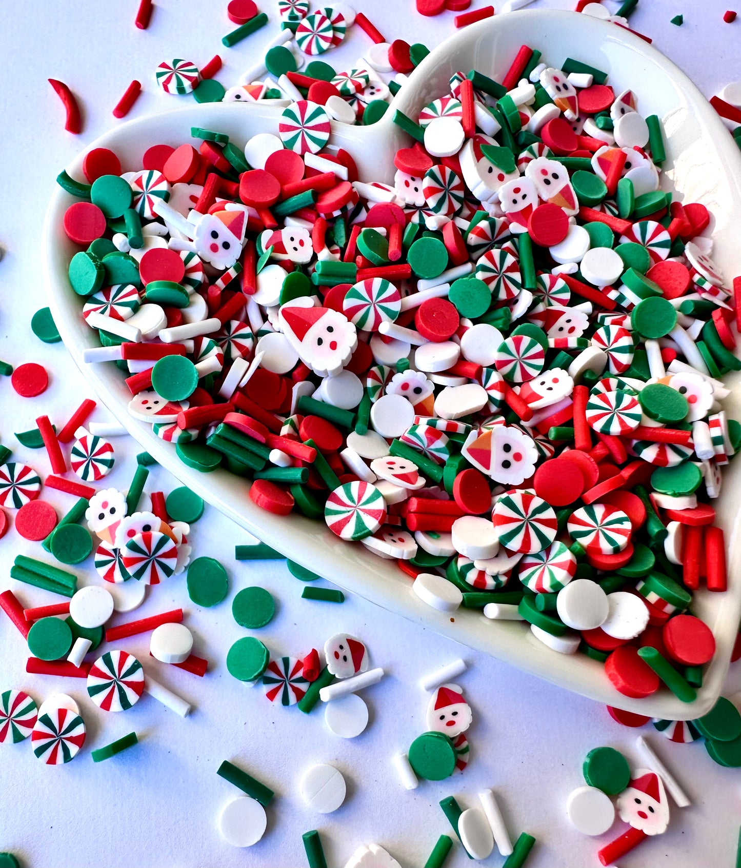 Santa and Peppermint Candy Polymer Clay Sprinkles