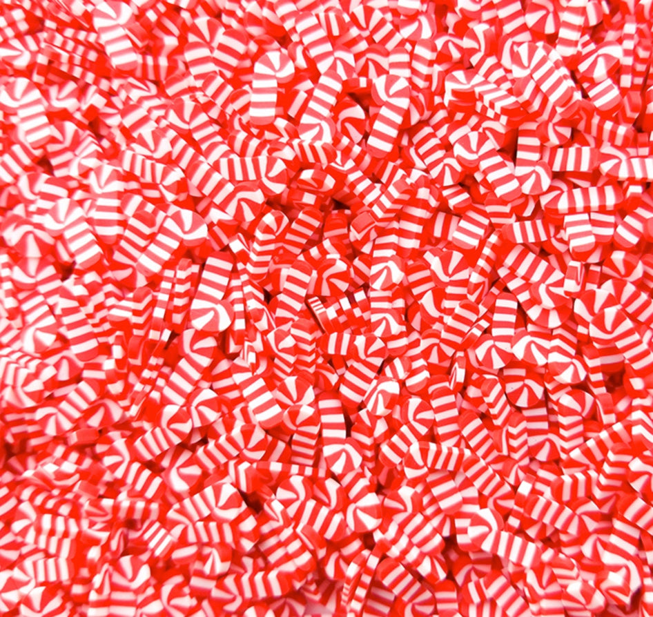 Candy Cane Polymer Clay Pieces