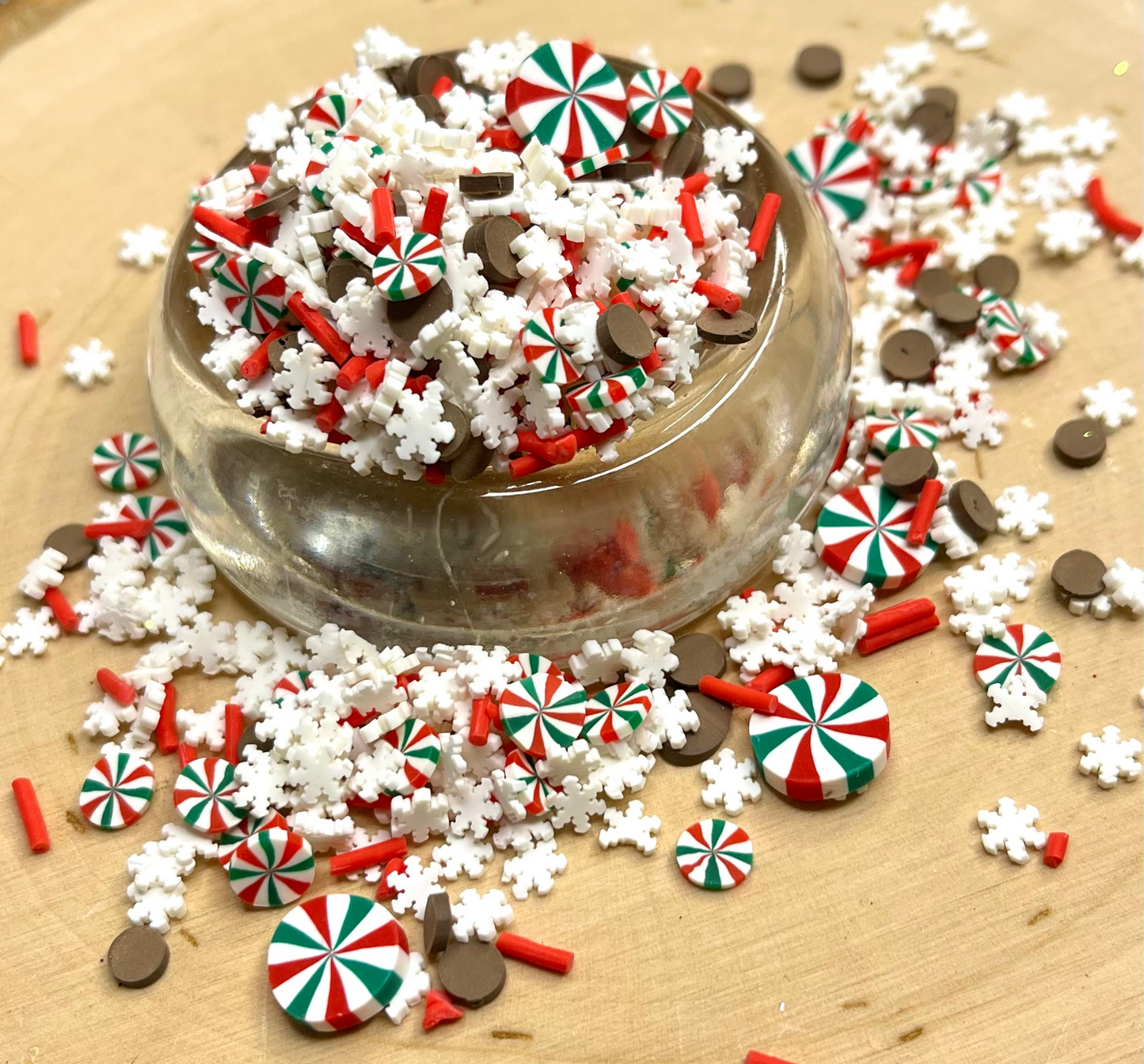 Christmas Spearmint and Chocolate  Polymer Clay Sprinkles