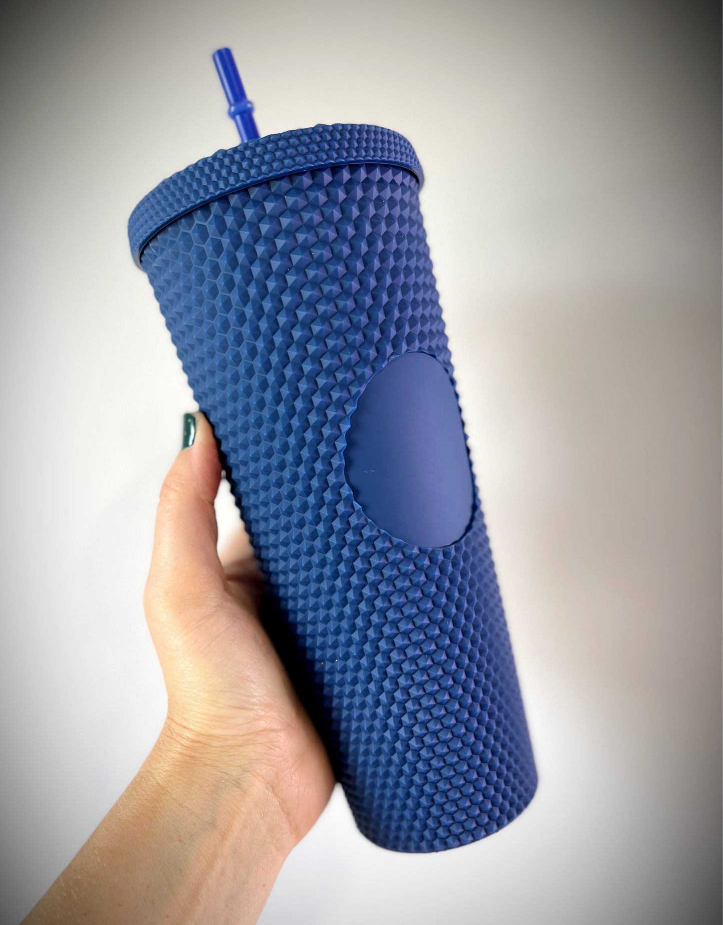 Studded Matte Navy Blue Acrylic Tumbler 24 oz