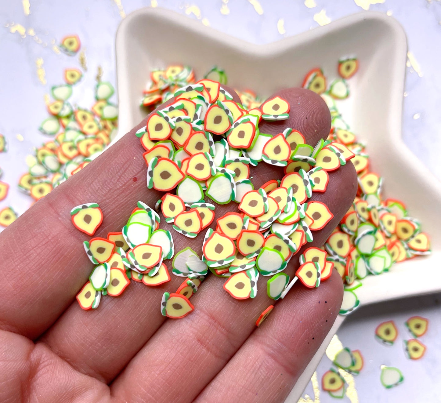 Peach Slices  ( sprinkles )