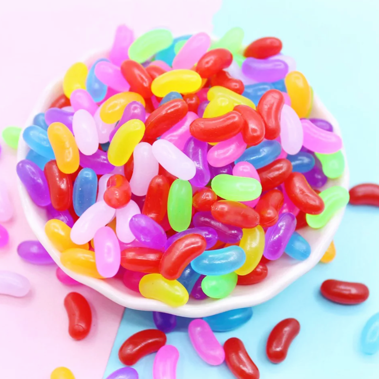 Faux Candy Jelly Beans 10mm