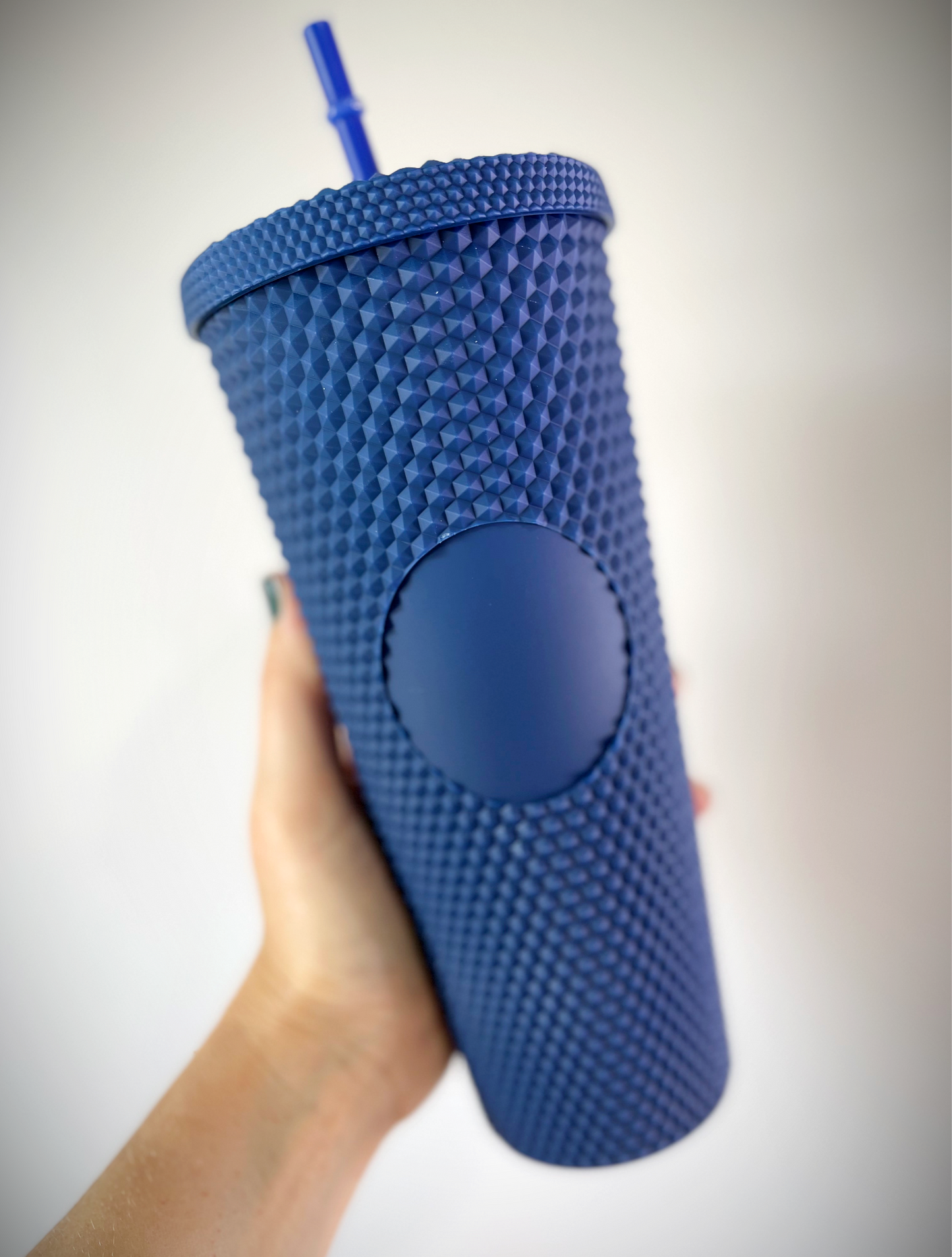 Studded Matte Navy Blue Acrylic Tumbler 24 oz