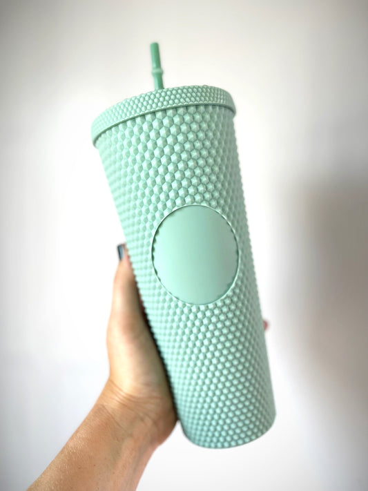 Studded Mint Acrylic Tumbler 24 oz